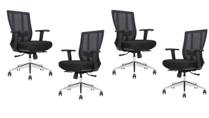 GM Seating Bitchair Ergonomic Mesh Office Chair - Adjustable Lumbar Support Computer Desk Chair with Height Adjustable Arms - Seat Depth Adjustable Executive Office Chair -  (Black)