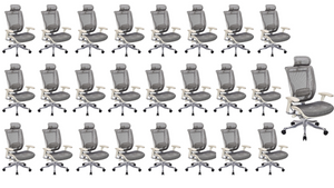 GM Seating Enklave XL Gray Mesh Executive Hi Swivel Chair