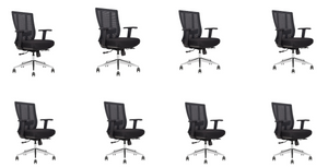 GM Seating Bitchair Ergonomic Mesh Office Chair - Adjustable Lumbar Support Computer Desk Chair with Height Adjustable Arms - Seat Depth Adjustable Executive Office Chair -  (Black)