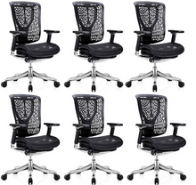 Load image into Gallery viewer, GM Seating Ergobilt High-Back Ergonomic Office Chair - Large Mesh Chair with Lumbar Support &amp; Adjustable Armrest - Swivel Computer Desk Chair with Height adjustable backrest - Aluminum base – Black