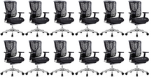 Load image into Gallery viewer, GM Seating Ergobilt High-Back Ergonomic Office Chair - Large Mesh Chair with Lumbar Support &amp; Adjustable Armrest - Swivel Computer Desk Chair with Height adjustable backrest - Aluminum base – Black