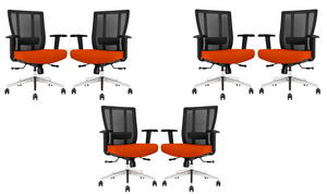 GM Seating Bitchair Ergonomic Mesh Office Chair - Adjustable Lumbar Support Computer Desk Chair with Height Adjustable Arms - Seat Depth Adjustable Executive Office Chair -  Black (Tangerine)