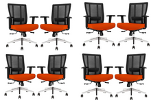 Load image into Gallery viewer, GM Seating Bitchair Ergonomic Mesh Office Chair - Adjustable Lumbar Support Computer Desk Chair with Height Adjustable Arms - Seat Depth Adjustable Executive Office Chair -  Black (Tangerine)