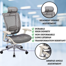 Load image into Gallery viewer, GM Seating Enklave XL Gray Mesh Executive Hi Swivel Chair