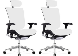 GM Seating Dreem XL White Genuine Leather Executive Office Chair