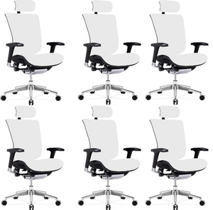 GM Seating Dreem XL White Genuine Leather Executive Office Chair