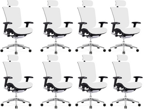 GM Seating Dreem XL White Genuine Leather Executive Office Chair