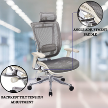 Load image into Gallery viewer, GM Seating Enklave XL Gray Mesh Executive Hi Swivel Chair