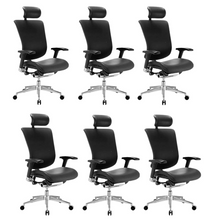 Load image into Gallery viewer, GM Seating Dreem Genuine Leather Ergonomic Office Chair - Lumbar Support, Modern Style Executive chair for Home and Office - Comfortable Desk Chair with Headrest, Seat Slide, Ratchet Back, 4D Adjustable Armrest