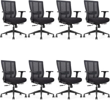 Load image into Gallery viewer, GM Seating Bitchair Ergonomic Mesh Office Chair - Adjustable Lumbar Support Computer Desk Chair with Height Adjustable Arms - Seat Depth Adjustable Executive Office Chair -  (Black)