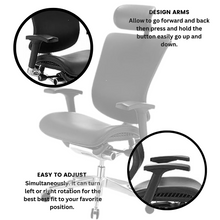 Load image into Gallery viewer, GM Seating Dreem Genuine Leather Ergonomic Office Chair - Lumbar Support, Modern Style Executive chair for Home and Office - Comfortable Desk Chair with Headrest, Seat Slide, Ratchet Back, 4D Adjustable Armrest