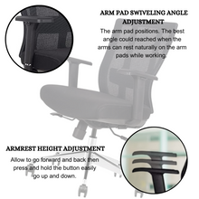 Load image into Gallery viewer, GM Seating Bitchair Ergonomic Mesh Office Chair - Adjustable Lumbar Support Computer Desk Chair with Height Adjustable Arms - Seat Depth Adjustable Executive Office Chair -  (Black)