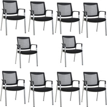 Load image into Gallery viewer, Ergonomic Executive Office Chair &amp; Mesh Stacking Chairs with Armrests Fabric Seats Ideal for Guest Waiting Room Lobby Reception &amp; Meeting Conference Room - Pack of 1