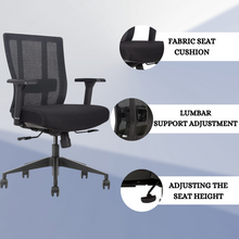 Load image into Gallery viewer, GM Seating Bitchair Ergonomic Mesh Office Chair - Adjustable Lumbar Support Computer Desk Chair with Height Adjustable Arms - Seat Depth Adjustable Executive Office Chair -  (Black)