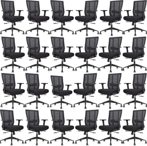 GM Seating Bitchair Ergonomic Mesh Office Chair - Adjustable Lumbar Support Computer Desk Chair with Height Adjustable Arms - Seat Depth Adjustable Executive Office Chair -  Black (Tangerine)