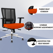 Load image into Gallery viewer, GM Seating Bitchair Ergonomic Mesh Office Chair - Adjustable Lumbar Support Computer Desk Chair with Height Adjustable Arms - Seat Depth Adjustable Executive Office Chair -  Black (Tangerine)