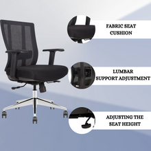 Load image into Gallery viewer, GM Seating Bitchair Ergonomic Mesh Office Chair - Adjustable Lumbar Support Computer Desk Chair with Height Adjustable Arms - Seat Depth Adjustable Executive Office Chair -  (Black)