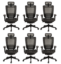 Load image into Gallery viewer, GM Seating Enklave Ergonomic Office Chair - Mesh Hi Back Executive Desk Chair - Adjustable Lumber support &amp; Armrest - Black Base with Headrest &amp; Seat Slide - Modern Comfortable Desk Chair for Home and Office – Black