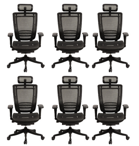 GM Seating Enklave Ergonomic Office Chair - Mesh Hi Back Executive Desk Chair - Adjustable Lumber support & Armrest - Black Base with Headrest & Seat Slide - Modern Comfortable Desk Chair for Home and Office – Black