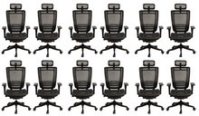 Load image into Gallery viewer, GM Seating Enklave Ergonomic Office Chair - Mesh Hi Back Executive Desk Chair - Adjustable Lumber support &amp; Armrest - Black Base with Headrest &amp; Seat Slide - Modern Comfortable Desk Chair for Home and Office – Black