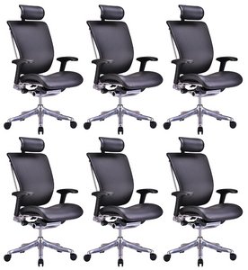 GM Seating Enklave Genuine Leather Executive Hi Swivel Chair (Black)