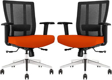 Load image into Gallery viewer, GM Seating Bitchair Ergonomic Mesh Office Chair - Adjustable Lumbar Support Computer Desk Chair with Height Adjustable Arms - Seat Depth Adjustable Executive Office Chair -  Black (Tangerine)