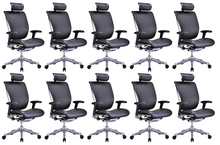 Load image into Gallery viewer, GM Seating Enklave Genuine Leather Executive Hi Swivel Chair (Black)