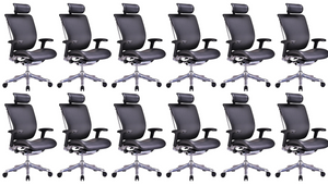 GM Seating Enklave Genuine Leather Executive Hi Swivel Chair (Black)