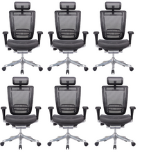 Load image into Gallery viewer, GM Seating Enklave XL Ergonomic Office Chair - Mesh Hi Back Executive Desk Chair - Adjustable Lumber support &amp; headrest - Chrome Base with Headrest &amp; Seat Slide - Modern Comfortable Desk Chair for Home and Office – Black