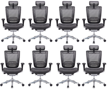 Load image into Gallery viewer, GM Seating Enklave XL Ergonomic Office Chair - Mesh Hi Back Executive Desk Chair - Adjustable Lumber support &amp; headrest - Chrome Base with Headrest &amp; Seat Slide - Modern Comfortable Desk Chair for Home and Office – Black