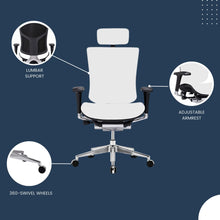 Load image into Gallery viewer, GM Seating Dreem XL White Genuine Leather Executive Office Chair