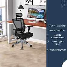 Load image into Gallery viewer, GM Seating Enklave XL Ergonomic Office Chair - Mesh Hi Back Executive Desk Chair - Adjustable Lumber support &amp; headrest - Chrome Base with Headrest &amp; Seat Slide - Modern Comfortable Desk Chair for Home and Office – Black