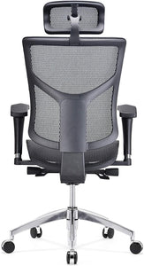 GM Seating Ergonomic Mesh Office Chair Dreem II Mesh Series, Black Mesh, Chrome Base (Headrest) - ERGOLUXSEATING.COM