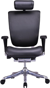 GM Seating Enklave Genuine Leather Executive Hi Swivel Chair (Black) - ERGOLUXSEATING.COM